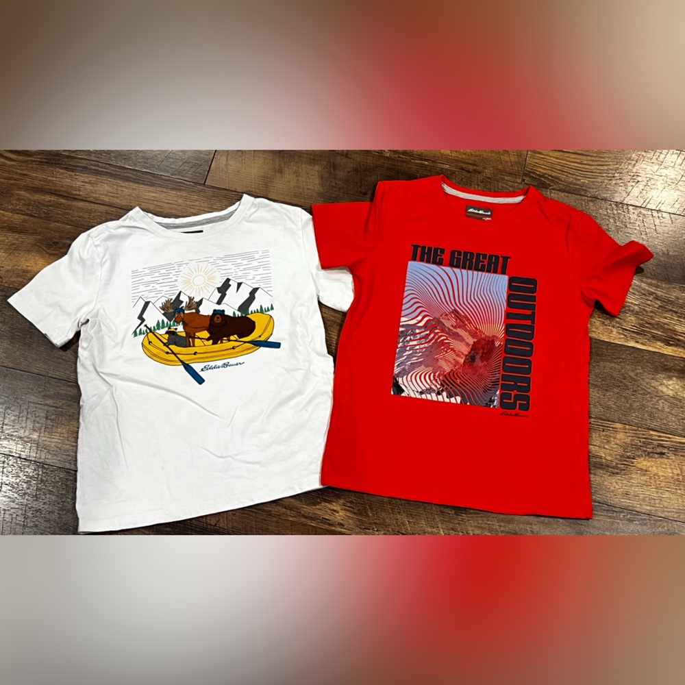 Eddie Bauer Red and White Kids Graphic Tees